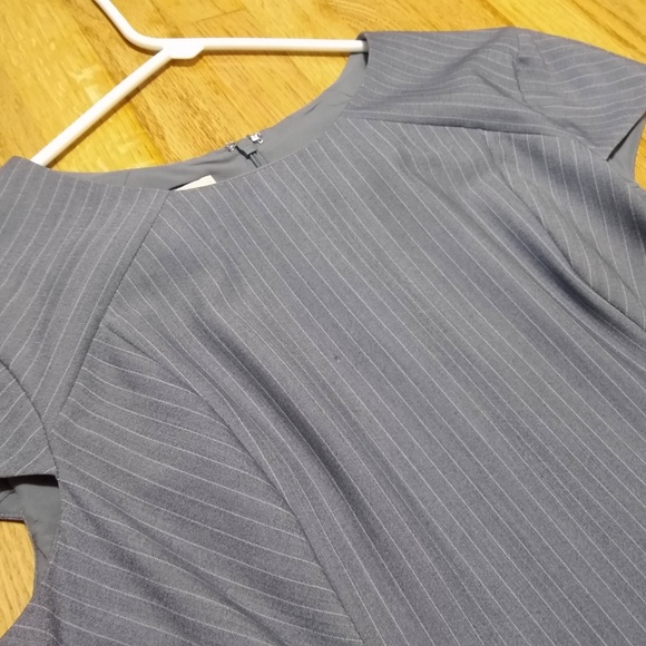 Anne Klein Gray Pinstripe A-Line Women's Dress 12 - Picture 6 of 8